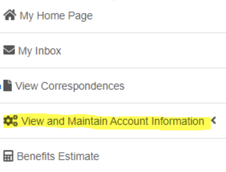 Screengrab of View and Maintain Account Information tab in MyUI+.