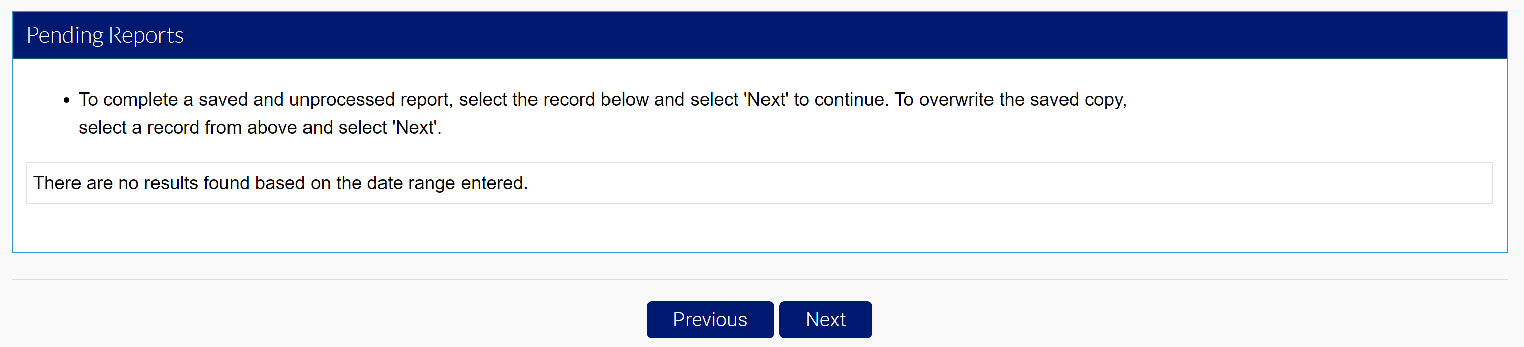 Pending Reports module.