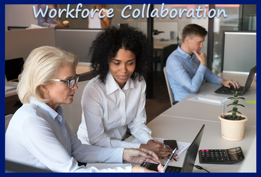 Image of employees collaborating at work