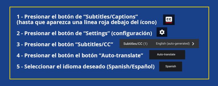 Instrucciones de como ver videos con subtítulos en español