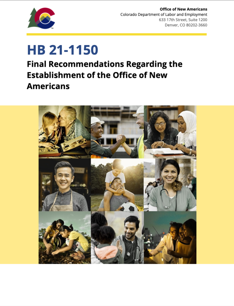 HB 21-1150 - Final Recommendations Regarding the Establishment of the Office of New Americans